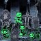 8PCS Halloween Decorations Outdoor, 4pcs Glow in the Dark Black Cat 4pcs Graveyard Tombstones Signs